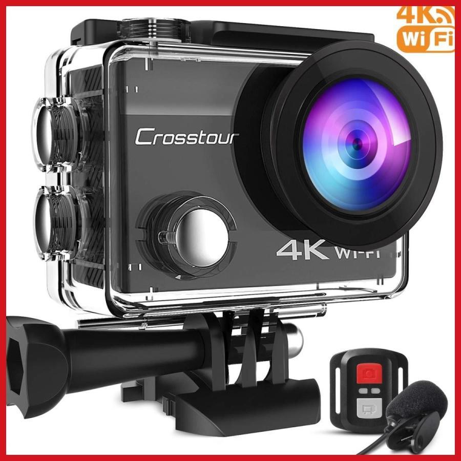 【CT8500】アクションカメラ Crosstour 4K高画質 リモコン付 WiFi搭載 水深30m撮影 手ブレ補正 防水防塵 耐衝撃 170度広角の画像1