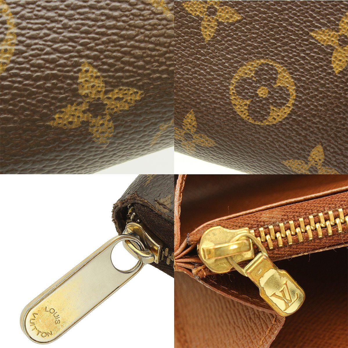 ★D2563 ルイヴィトン モノグラム ジッピーウォレット M60017 ラウンドファスナー長財布 ブラウン Louis Vuitton メンズ レディース★_画像7