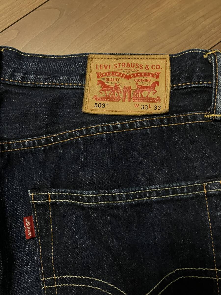 Levi's 503 リーバイス W33 L33 美品USED デニム 試着程度 濃紺 フロントジッパー_画像3