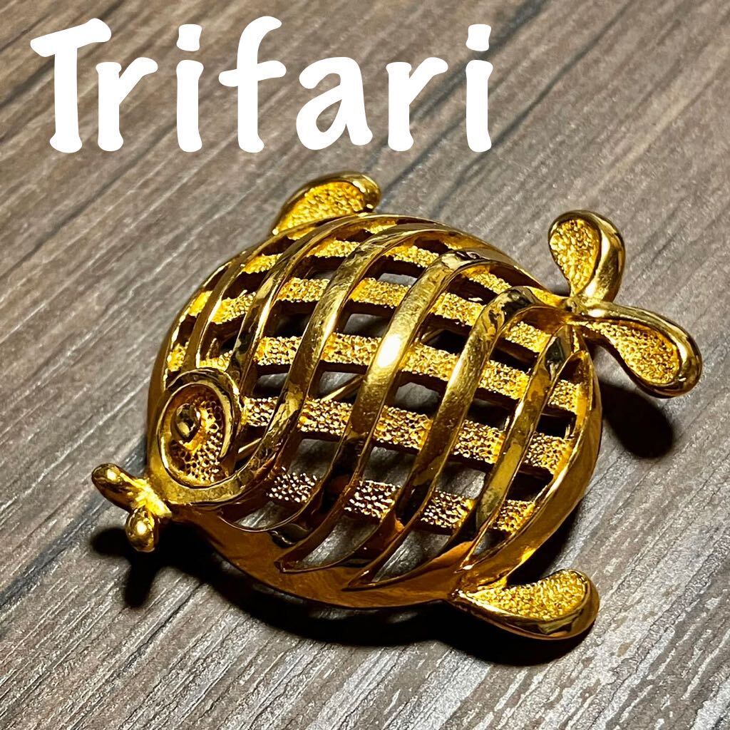 m】美品 TRIFARI トリファリ ブローチ ヴィンテージ 魚 m】美品 TRIFARI トリファリ ブローチ ヴィンテージ 魚