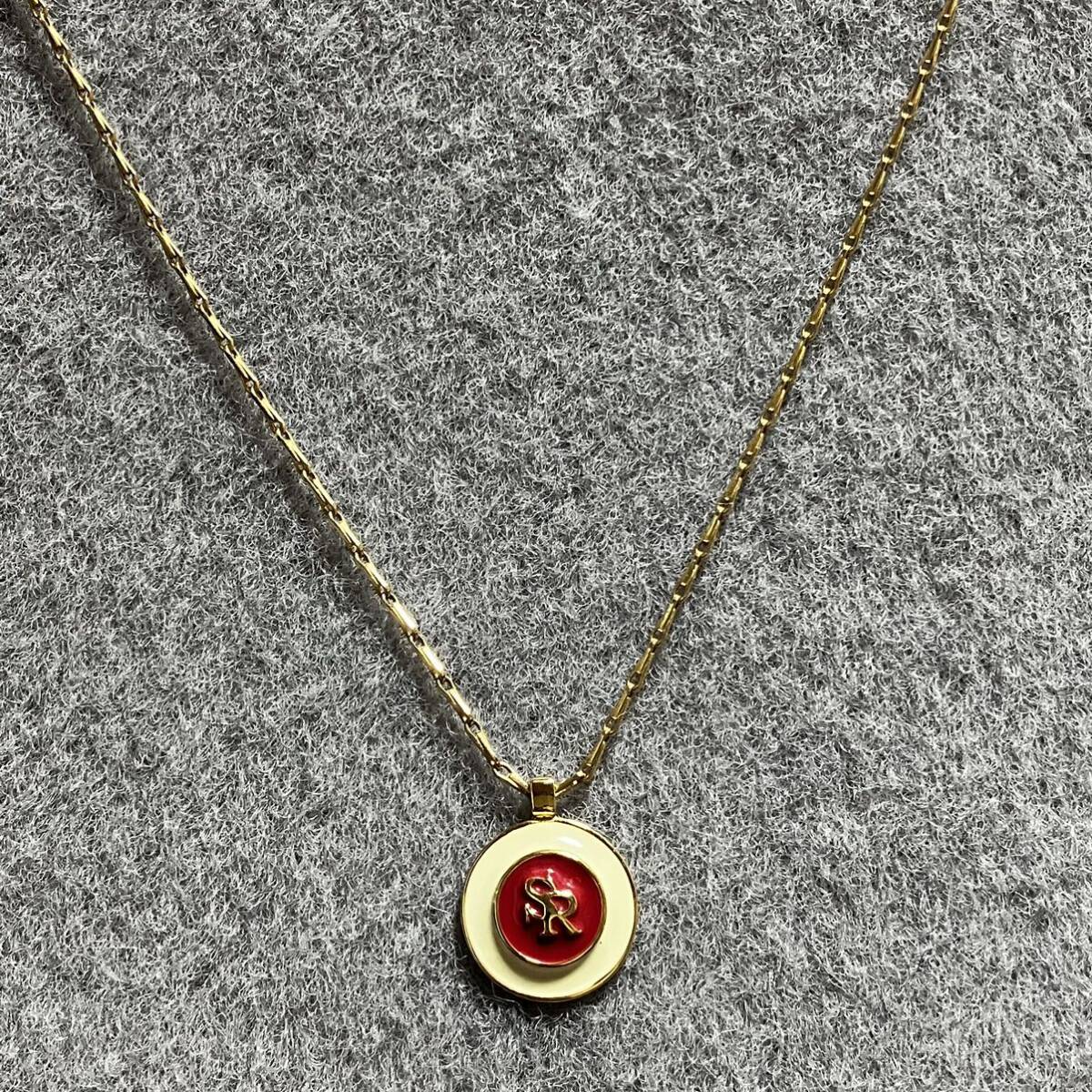m】良品 SONIA RYKIEL ソニアリキエル ロゴ ネックレス 赤 m】良品 SONIA RYKIEL ソニアリキエル ロゴ ネックレス 赤