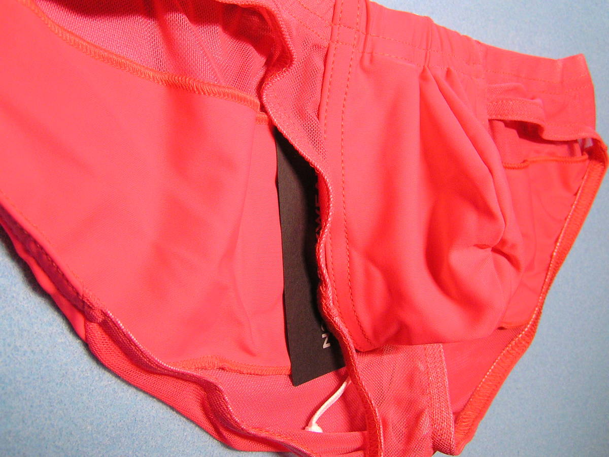 即決新品 N2N B51 NITRO X Full Back Mesh BIKINI -M- メッシュスイムブリーフ CORAL 淡い赤色　 現品表記サイズ M_画像6