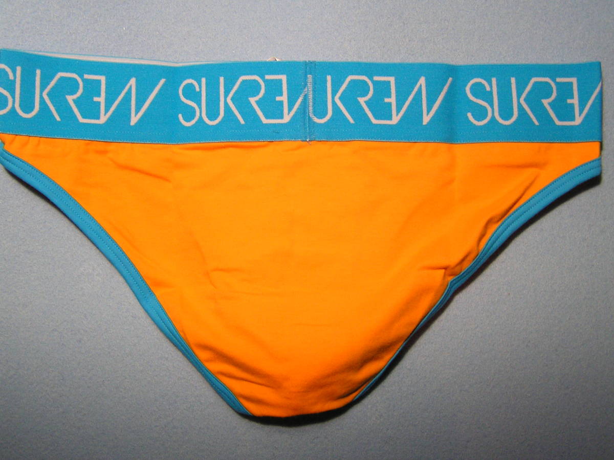 即決新品 Sukrew Greenwich Brief Orange 現品表記サイズ M スクリュー ビキニブリーフ オレンジ色 綿素材_画像5