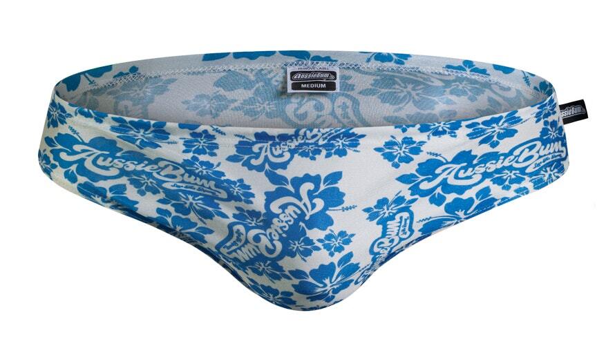 即決正規品新品 オージーバム Aussiebum Nylon Burst Blue Swim Brief スイムビキニ ハイビスカス柄 現品表記サイズ S_画像6