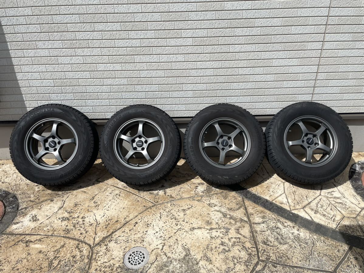 スタッドレス タイヤ ホイール セット 16インチ 7j +38 PCD114.3 5H PROGRESS RS-5 + YOKOHAMA ICE GUARD SUV G075 225/70R16_画像1