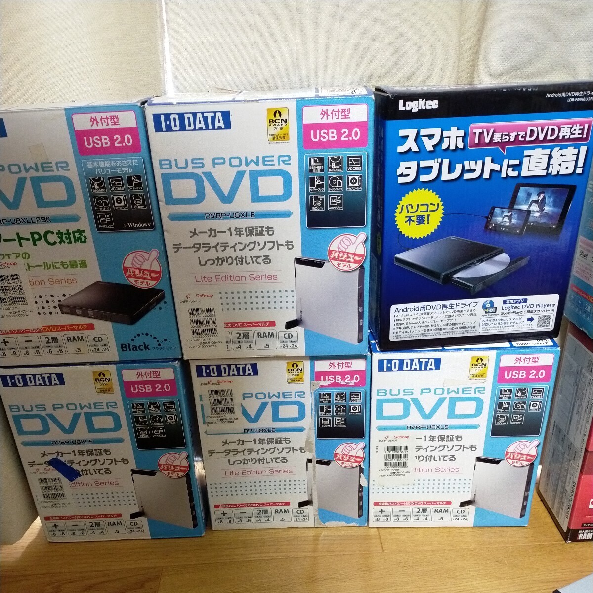 DVDドライブ BUFFALO バッファロー I-O DATA DVDスーパーマルチドライブ 外付け DVD Logitec まとめ 大量 同梱不可 120サイズ_未使用の可能性が高い
