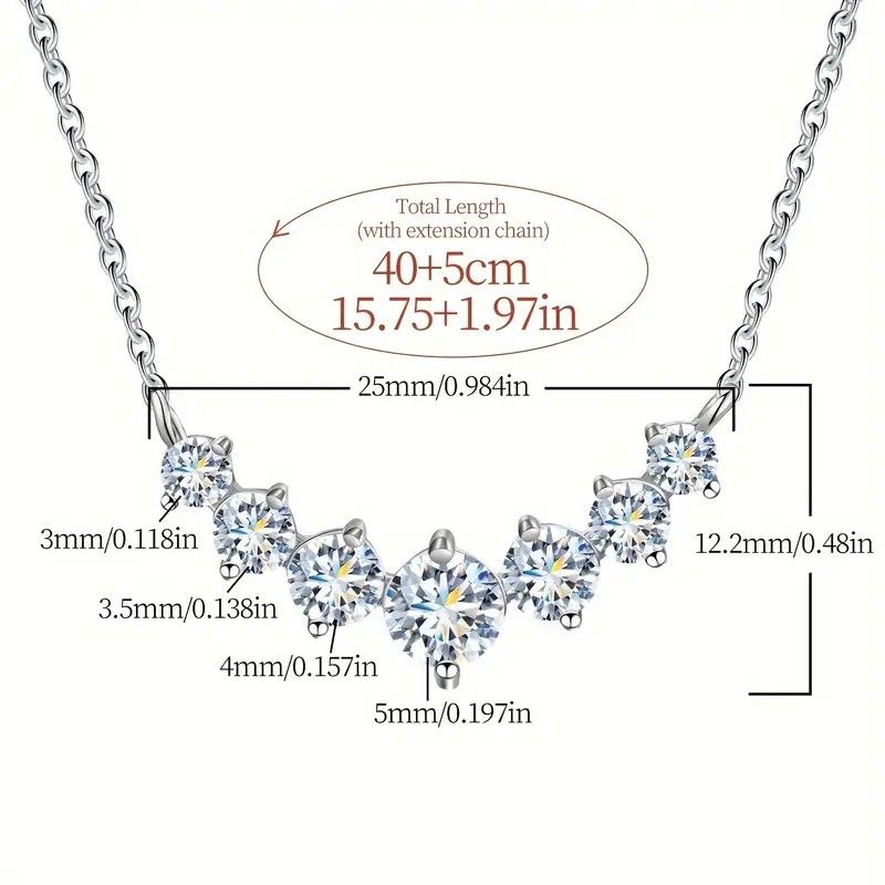 モアサナイト1.7ct  Dカラー プリンセス ネックレス マグネットクラスプ付 人工ダイヤモンド  上品  綺麗  