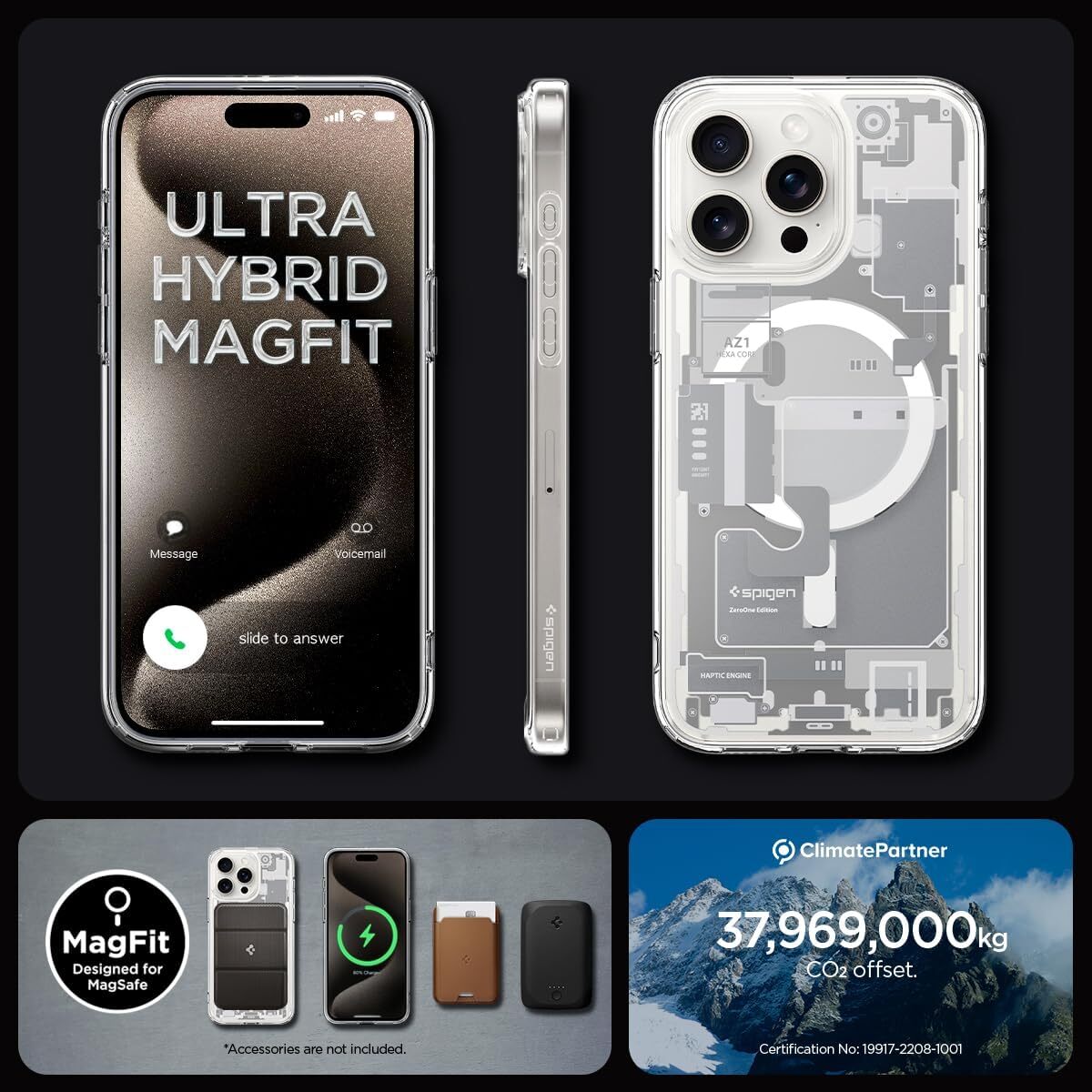 Spigen iPhone 15 Pro ケース MagSafe クリア　ストラップホールウルトラ・ハイブリッド マグフィット ACS06721 (ゼロ・ワン・ホワイト)_画像5