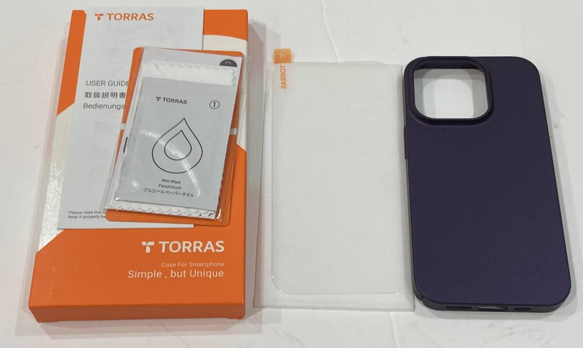 TORRAS iPhone14Pro用ケース「極薄軽量」360°全面保護ガラスフィルム付属6.1インチ ワイヤレス充電対応 OriginFit Seriesカバー パープル_画像8