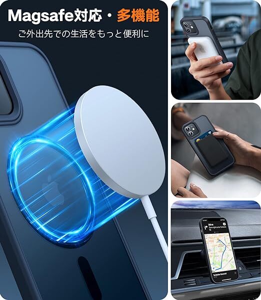 【米軍2024・MagSafe対応】TORRAS iPhone 12/12 Pro 用 ケース マットブラック Guardian-Mag…