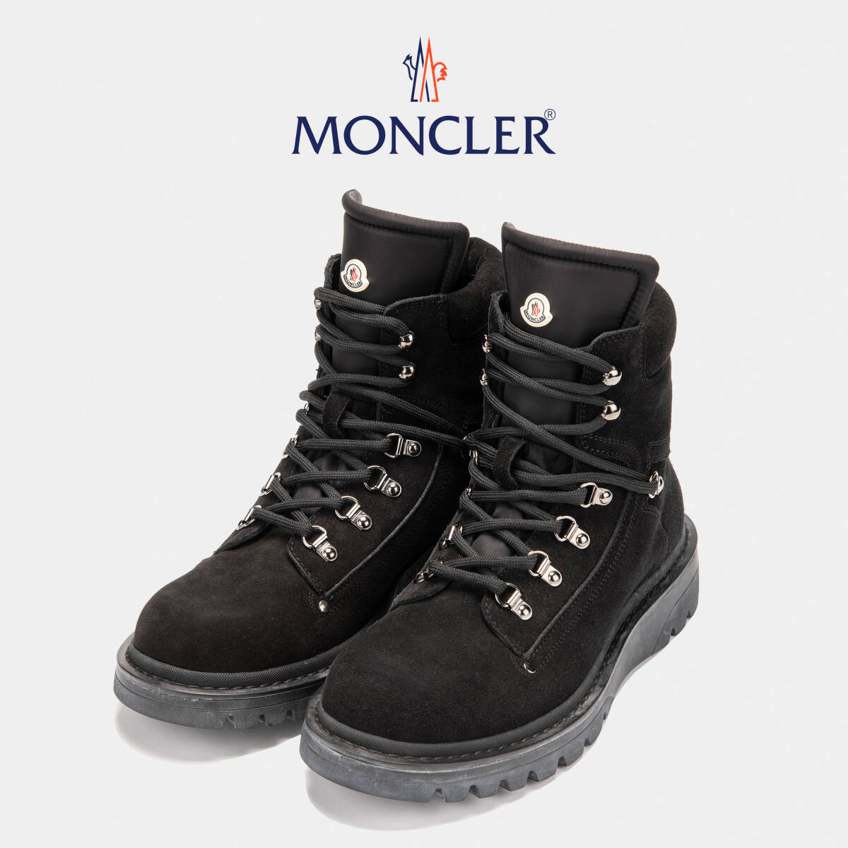 　◆新品◆モンクレール【Moncler】EGIDE Scarpa スエードマウンテンブーツ・トレッキングブーツ Black 黒 Italy41 JPN26cm US8 1010000_画像1