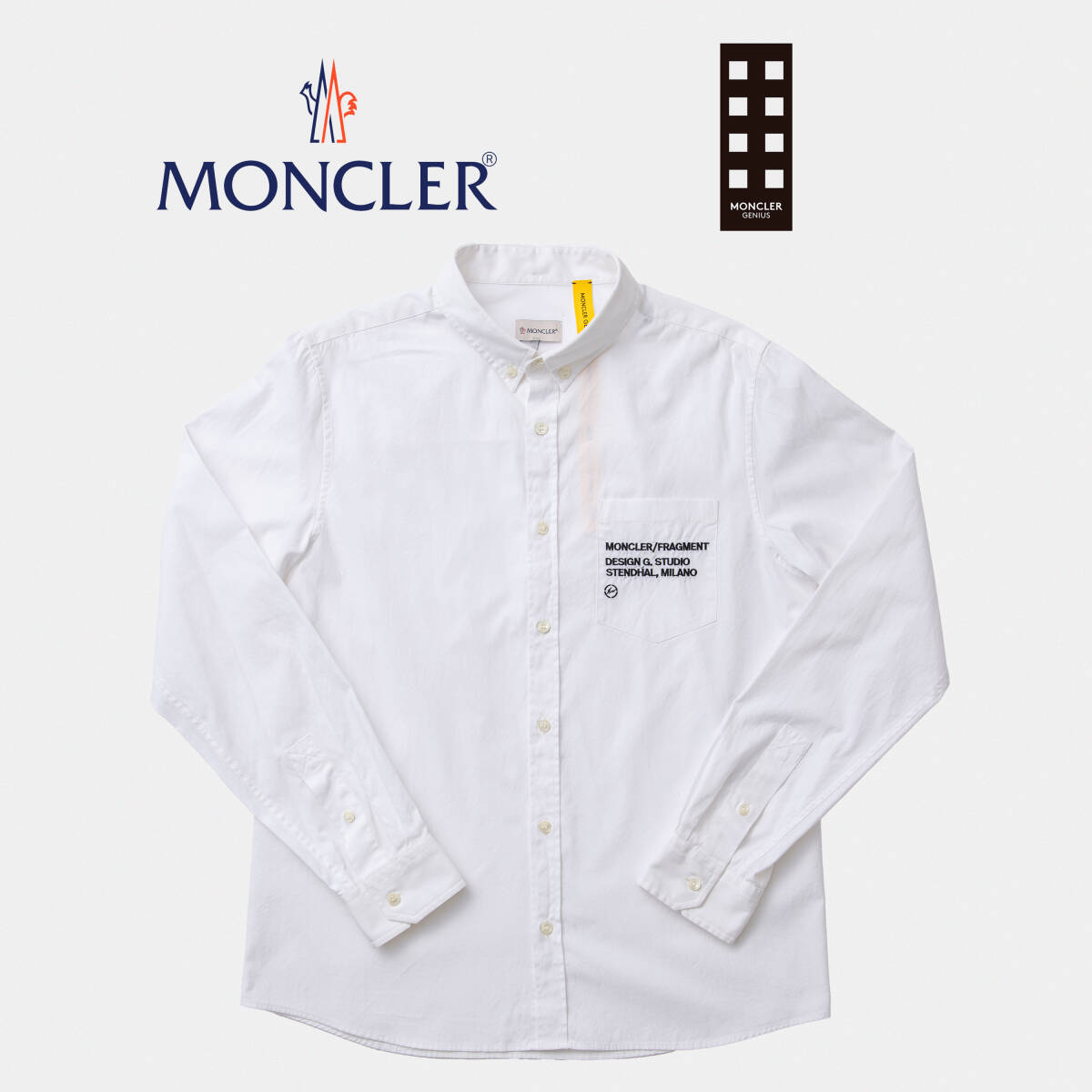 　◆新品◆モンクレール ジーニアス【Moncler Genius】CAMICIA Fragment フラクメント 藤原ヒロシ 白 シャツ 長袖 サイズ：3 2F70010