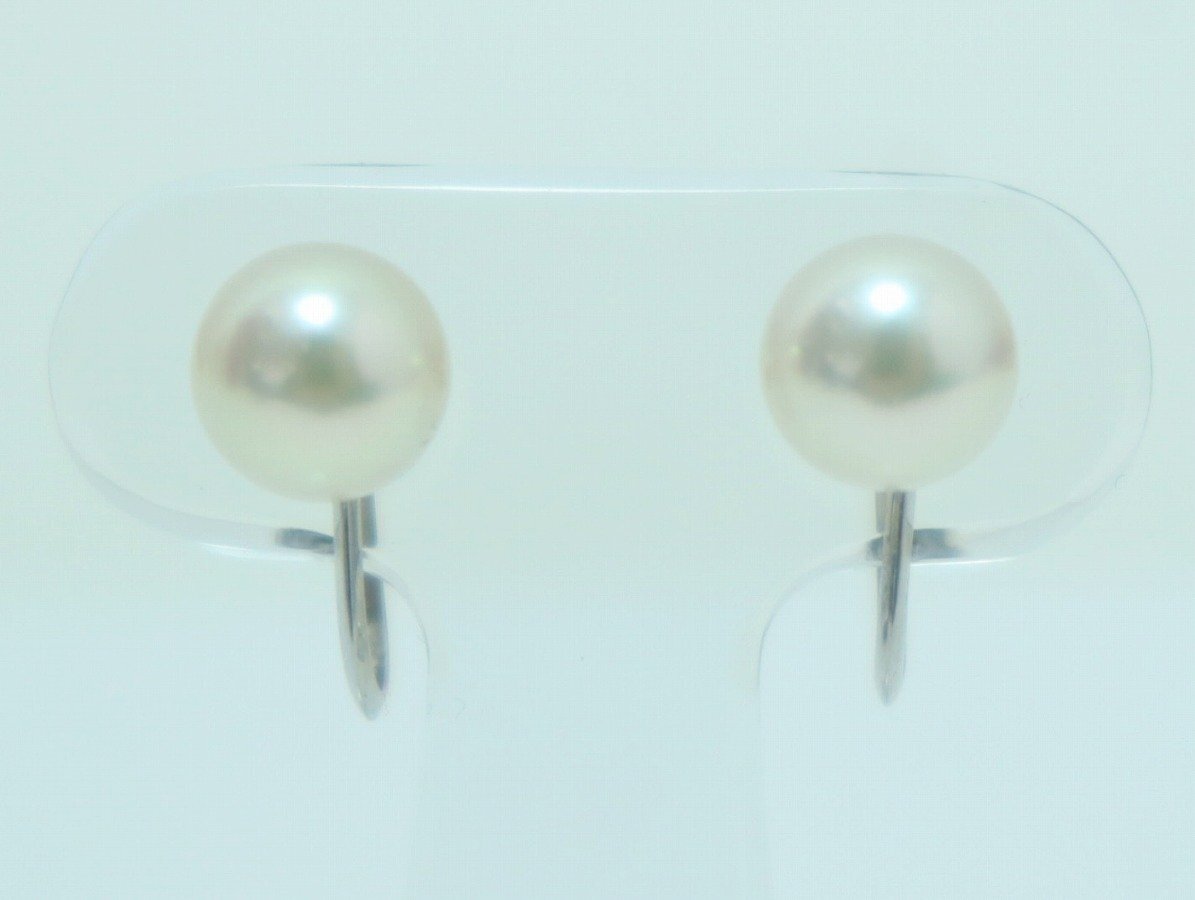 [1 jpy start ] Pt900 stamp earrings pearl pearl approximately 7.5.. gross weight approximately 2.46g 3-A070/1/60L