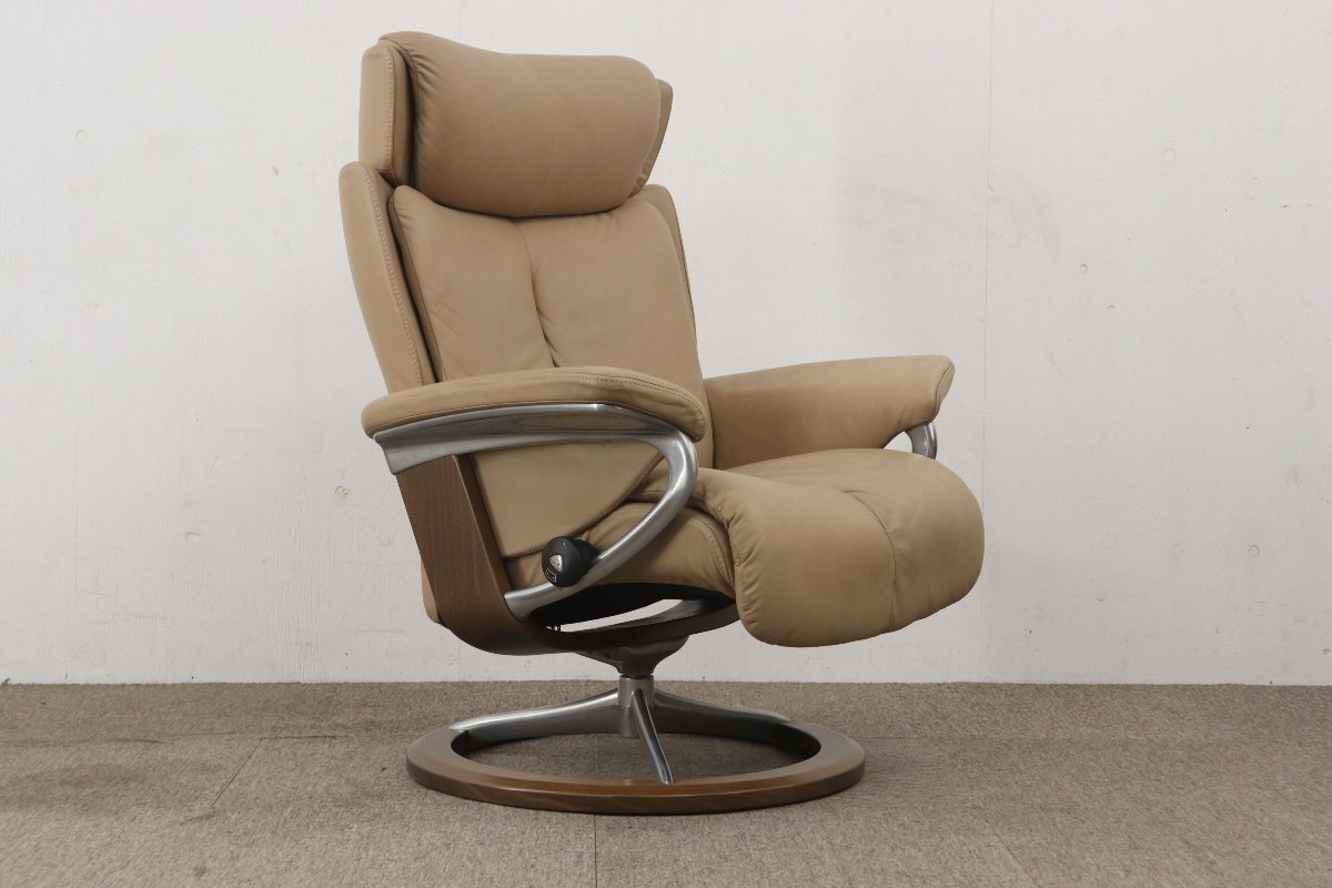 EKORNES エコーネス Magic マジック ストレスレスチェア シグニチャー Mサイズ 皮革 オットマン付 3-C104/1/A1D1_画像3