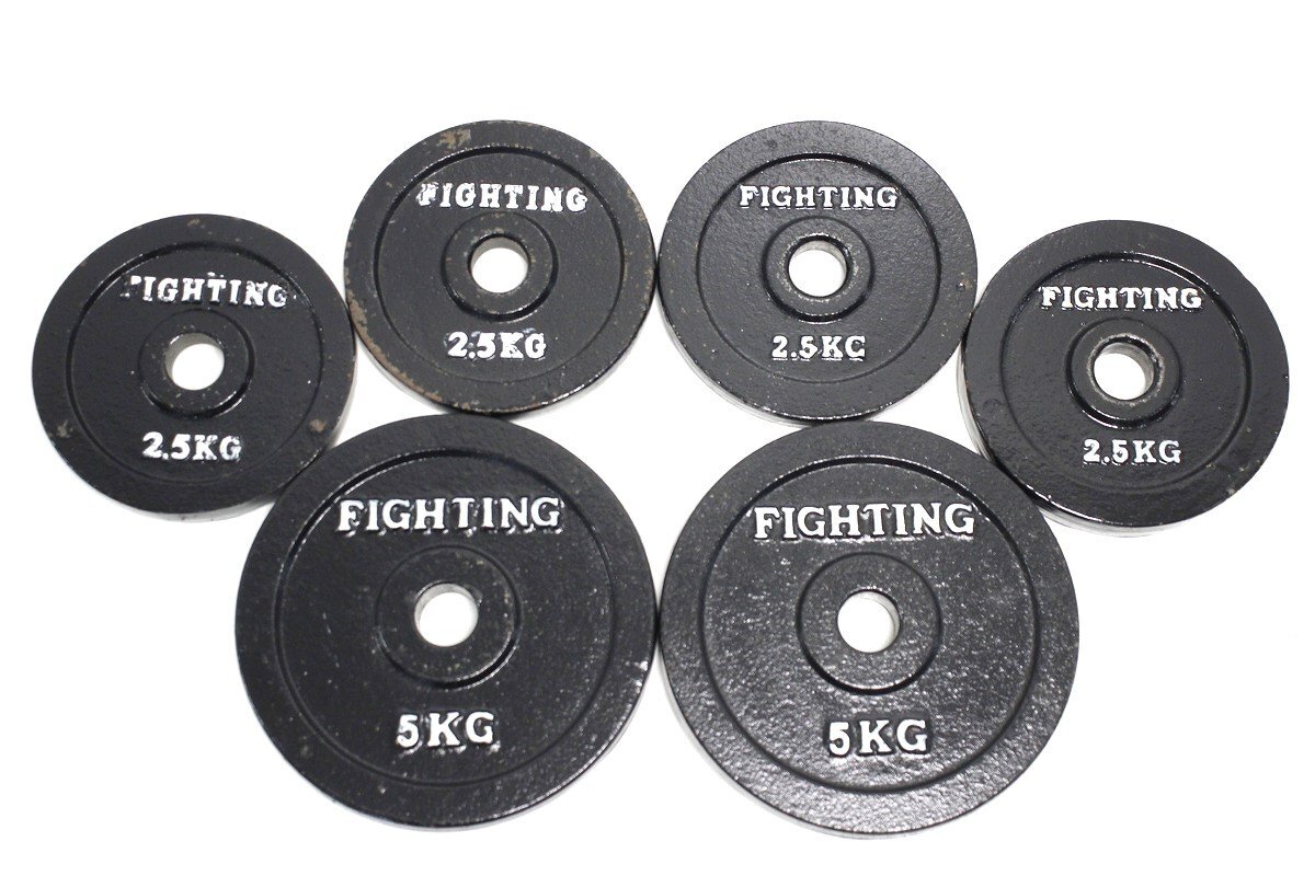 FIGHTING ROAD ファイティングロード プレート 計20kg(5kg×2+2.5kg×4) ダンベル バーベル 筋トレ ウエイトトレーニング 3-E103Z/1/160の画像1