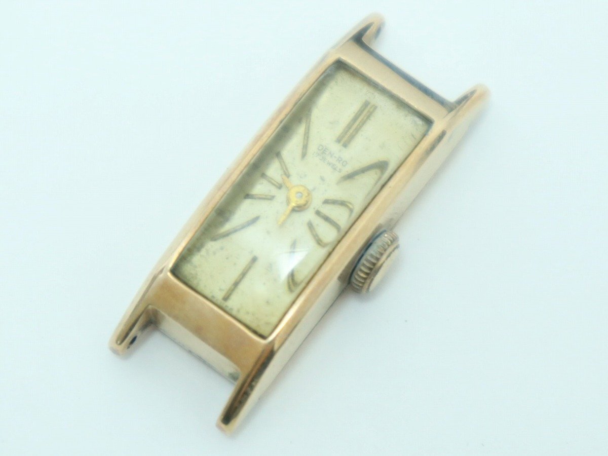 [1 jpy start ]18K stamp DEN-RO lady's wristwatch hand winding Junk gross weight approximately 6.38g 3-A043/1/60L