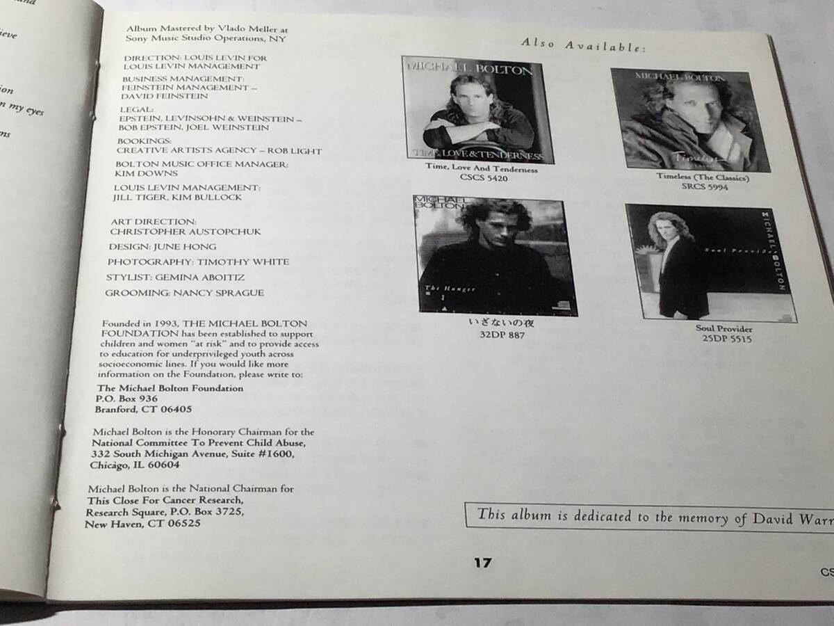国内盤CD/AOR/マイケル・ボルトン/ザ・ワン・シング #デヴィッド・フォスター/マイケル・ランドウ/ダン・ハフ/マイケル・トンプソン の画像8