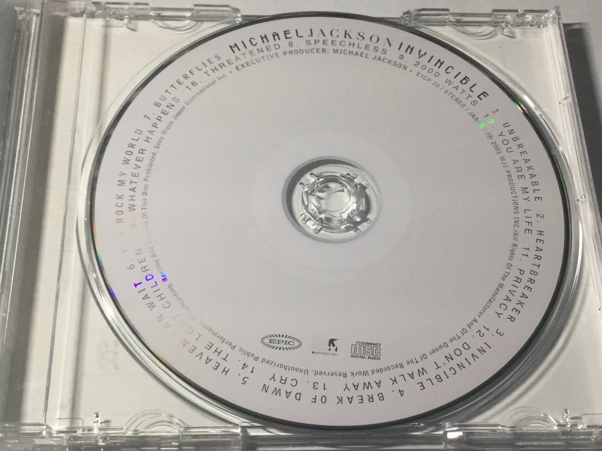 国内盤CD/マイケル・ジャクソン/インヴィンシブル 送料¥180_画像9