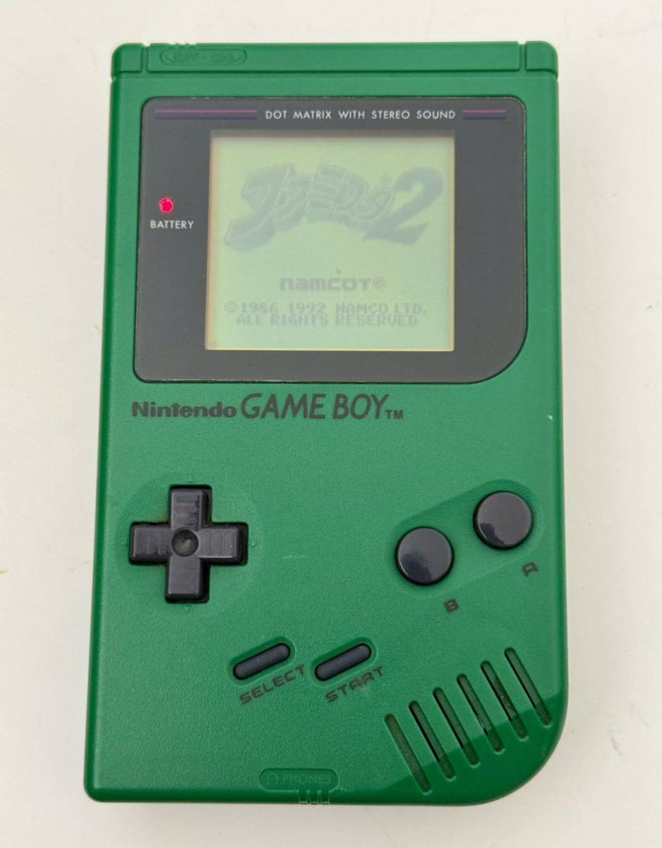 Nintendo 初代 ゲームボーイ 本体 ファミスタ2 動作確認済み 現状品 DMG-01 グリーン 緑 GAMEBOY_画像2