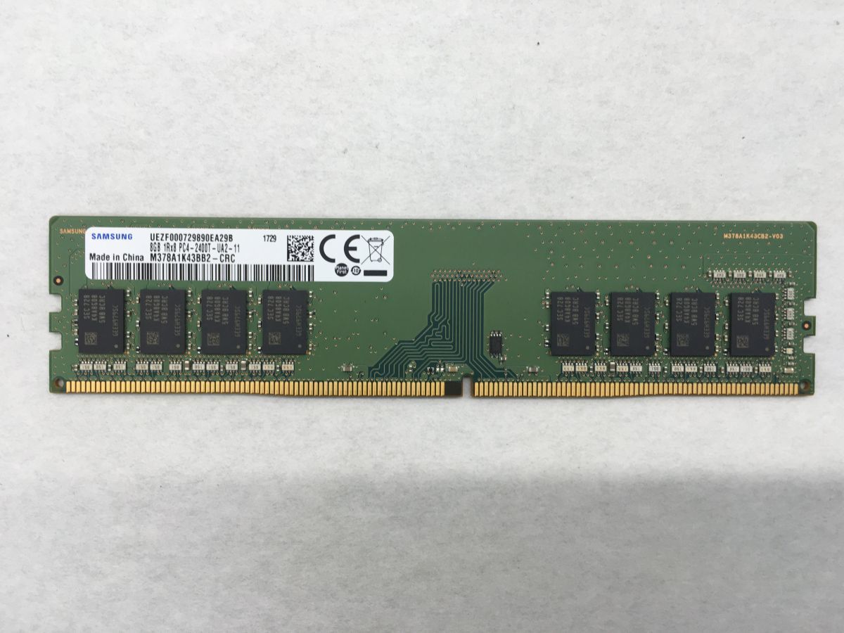 動作保証 SAMSUNG 1Rx8 PC4-2400T-UA2-11 8GB DDR4 デスクトップ用メモリ 即決 動作保証【送料無料】（M-M-006）_画像1