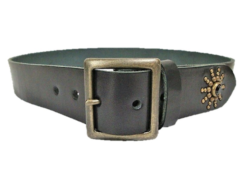  Tochigi leather end on Lee studs belt black black spo tsu Vintage type made in Japan 