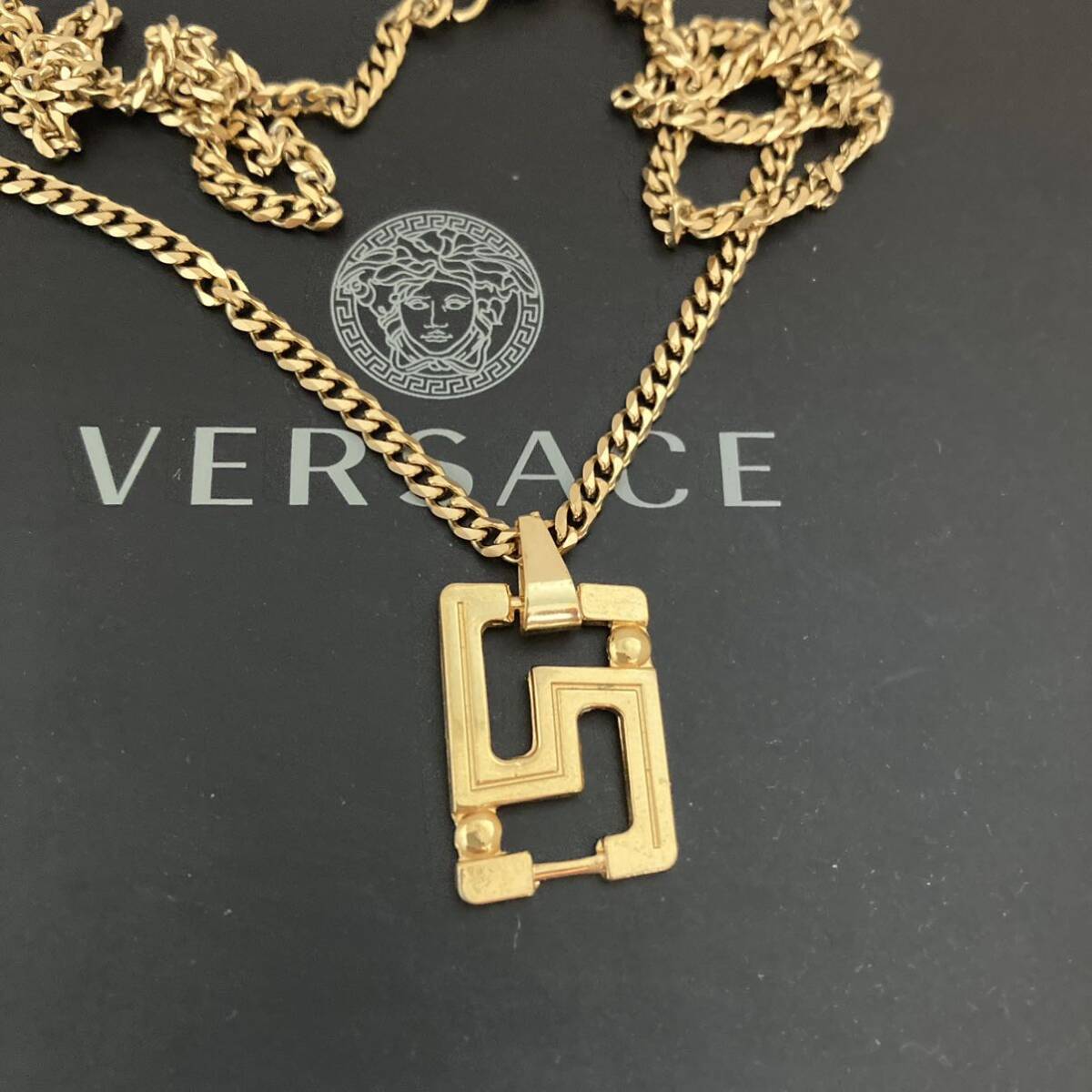 [ regular goods ] Versace Gree k charm necklace beautiful goods flat 50 centimeter necklace 