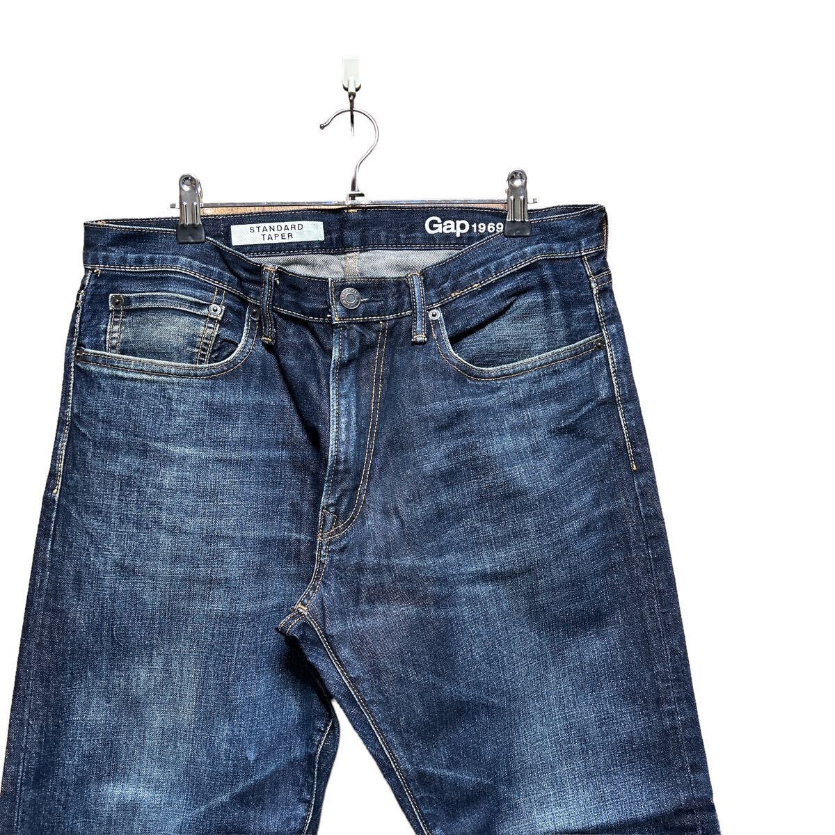 * laundry Press ending * GAP Gap STANDARD TAPER dark blue tailored Denim pants w32 -inch [1873]