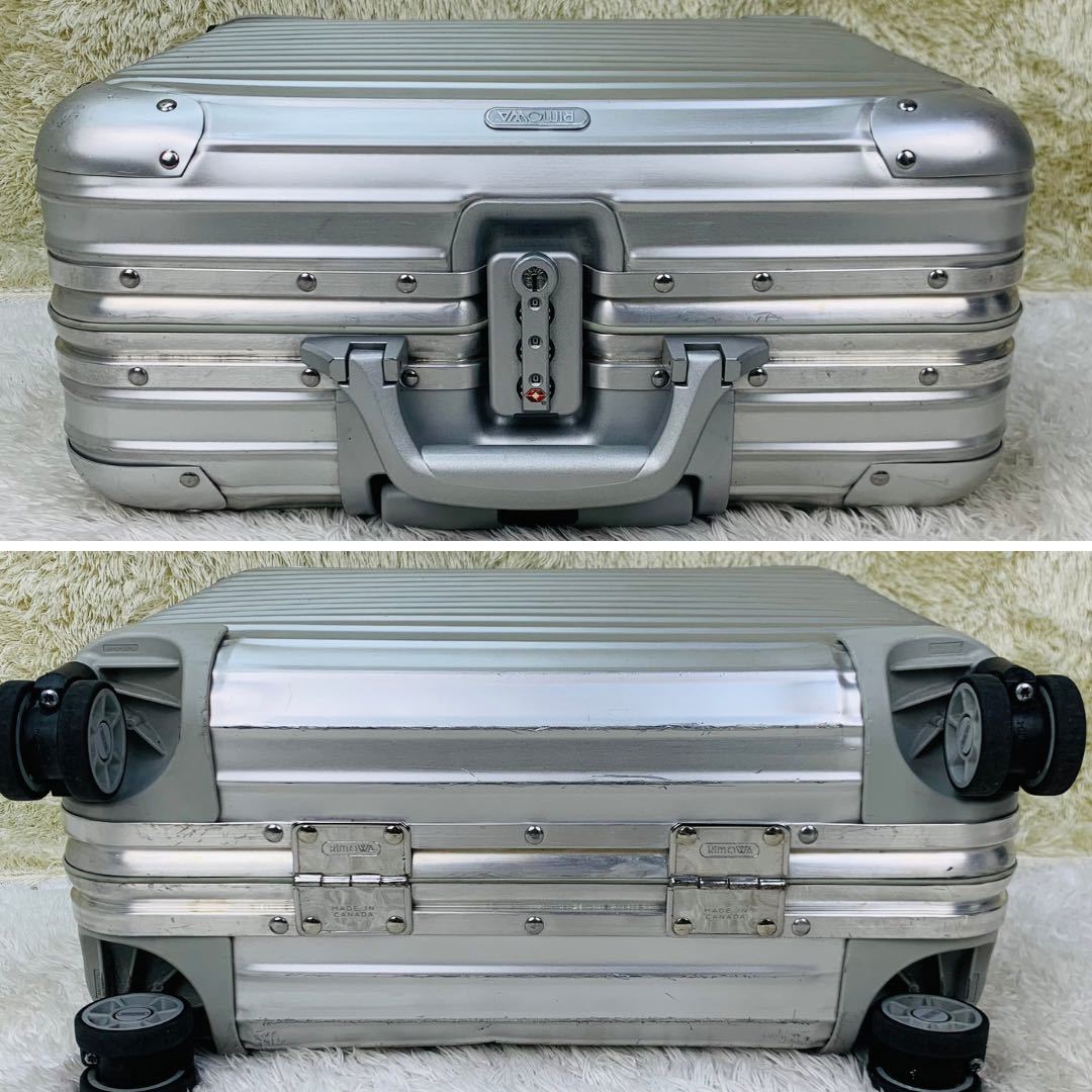 【美品】RIMOWA リモワ TOPAS トパーズ Business ビジネストローリー 29L 機内持ち込み 4輪 MW TSAロック オリジナル コンパクト シルバー_画像5