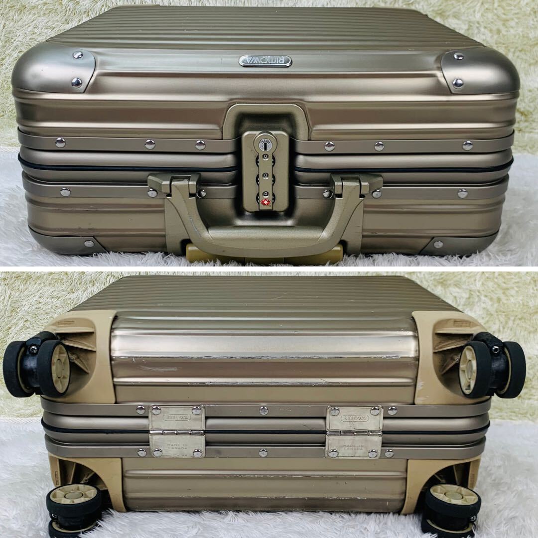 【美品】RIMOWA リモワ TOPAS トパーズ Business MW ビジネスマルチホイール 28L 機内持ち込み 4輪 TSAロック トローリー チタニウム 金色_画像5