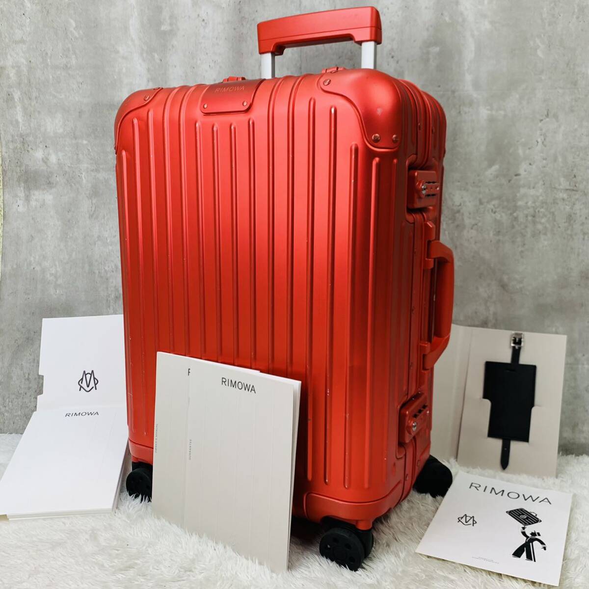 現行【美品】RIMOWA リモワ ORIGINAL オリジナル CABIN キャビン 35L 機内持ち込み SCARLET スカーレット レッド 赤 スーツケース キャリー_画像1