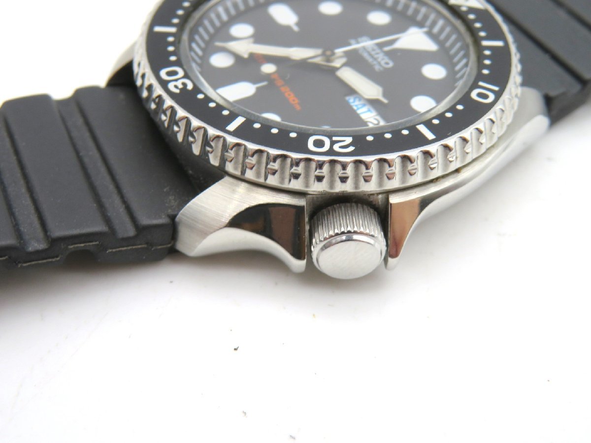 1円◆稼働◆ セイコー ダイバー 黒 自動巻き メンズ 腕時計 M909_画像2