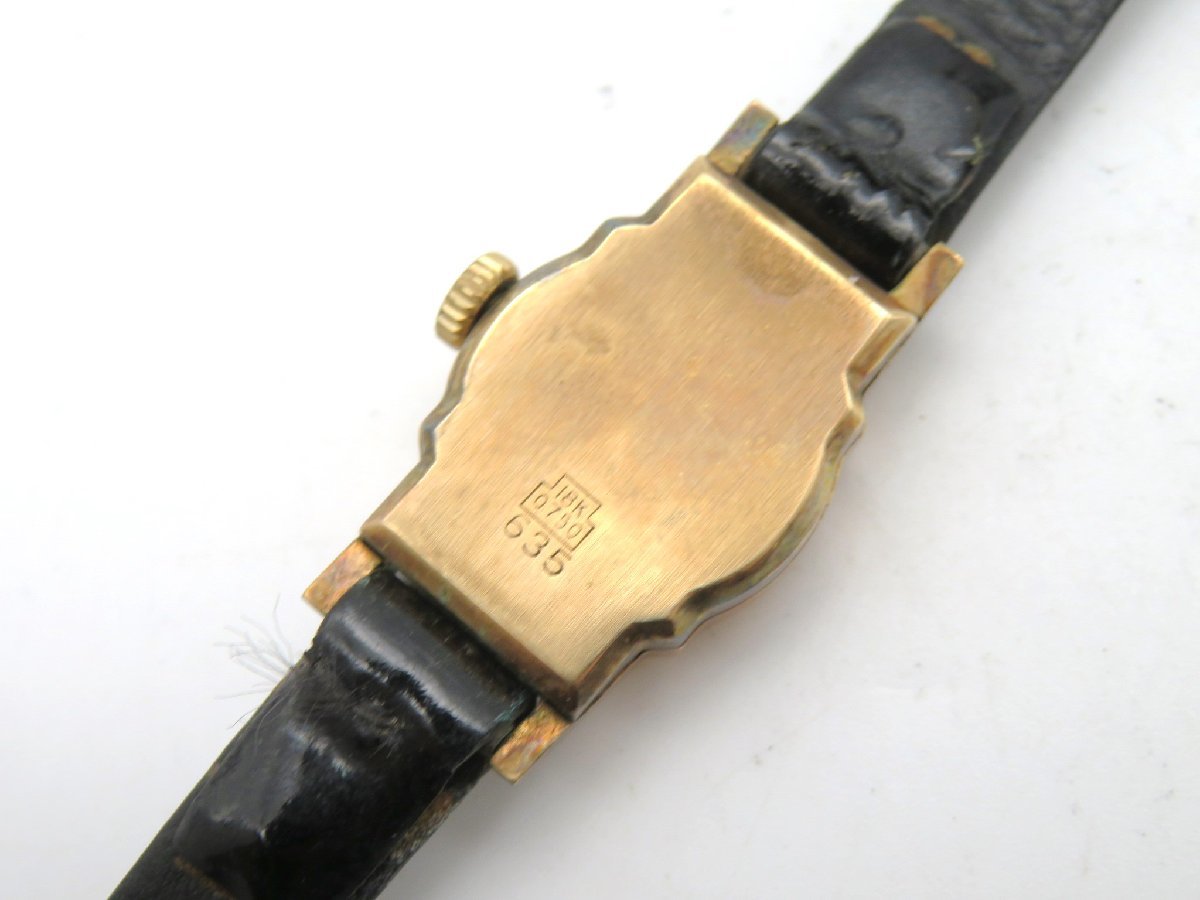 1円■ジャンク■ DEN-RO 18K シルバー 手巻き レディース 腕時計 K29803_画像3