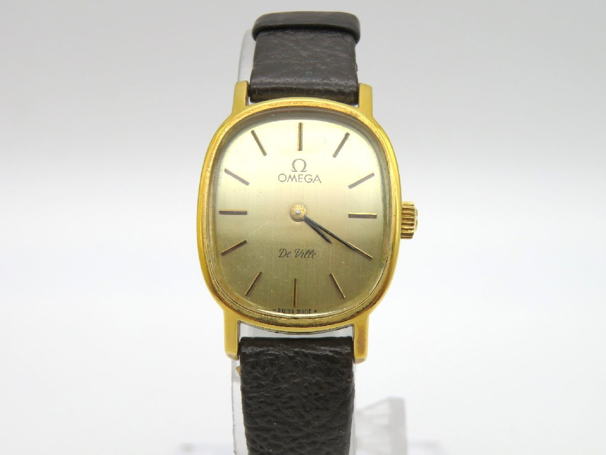 1円◆稼働◆ オメガ デヴィル ゴールド 手巻き レディース 腕時計 K32202_画像1