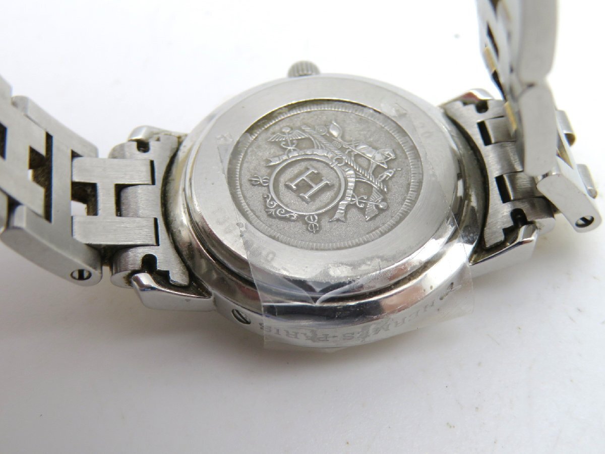 1円■ジャンク■ エルメス CL4.220 ホワイト クオーツ レディース 腕時計 K77206_画像4