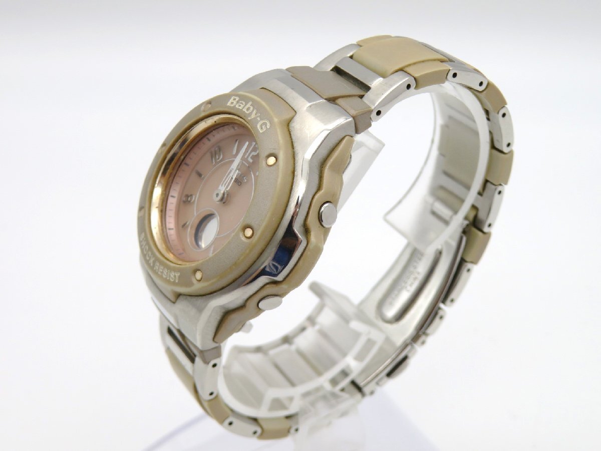 1円■ジャンク■ カシオ MSG-3100C ベビーＧ ピンク ソーラー メンズ 腕時計 K65301の画像2