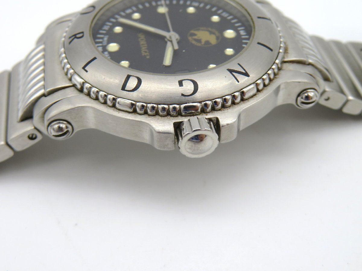 1円◆稼働◆ ハンティングワールド SPORTAGE ブラック クオーツ メンズ 腕時計 K73607の画像2