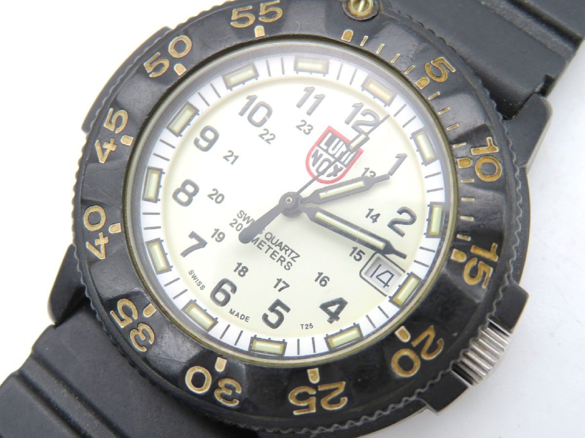 1円■ジャンク■ ルミノックス クリーム クオーツ メンズ 腕時計 K76001_画像1