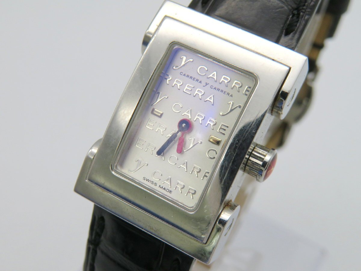1円◆稼働◆ カレラ シルバー クオーツ レディース 腕時計 K76103_画像1