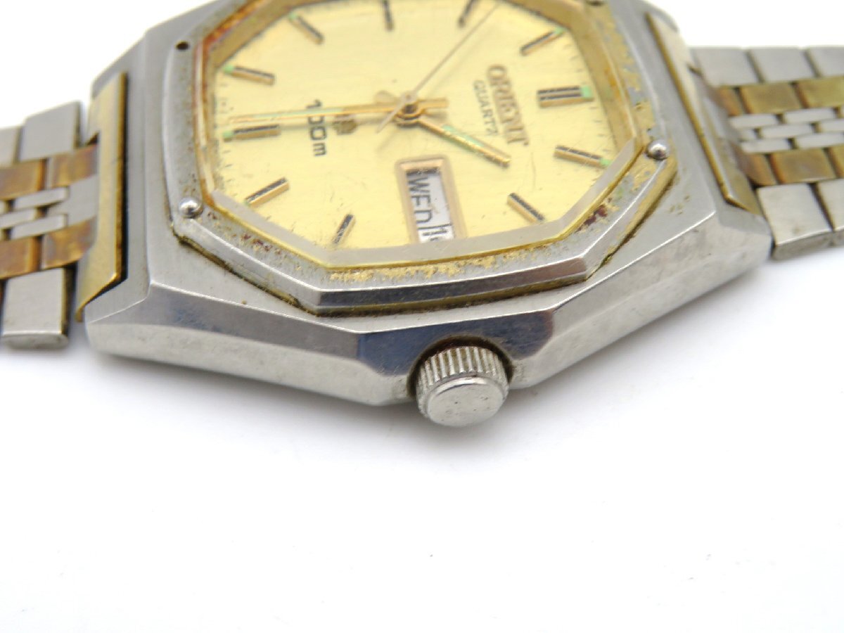 1円◆稼働◆ オリエント H569101A-40CS ゴールド クオーツ ユニセックス 腕時計 K70802の画像2