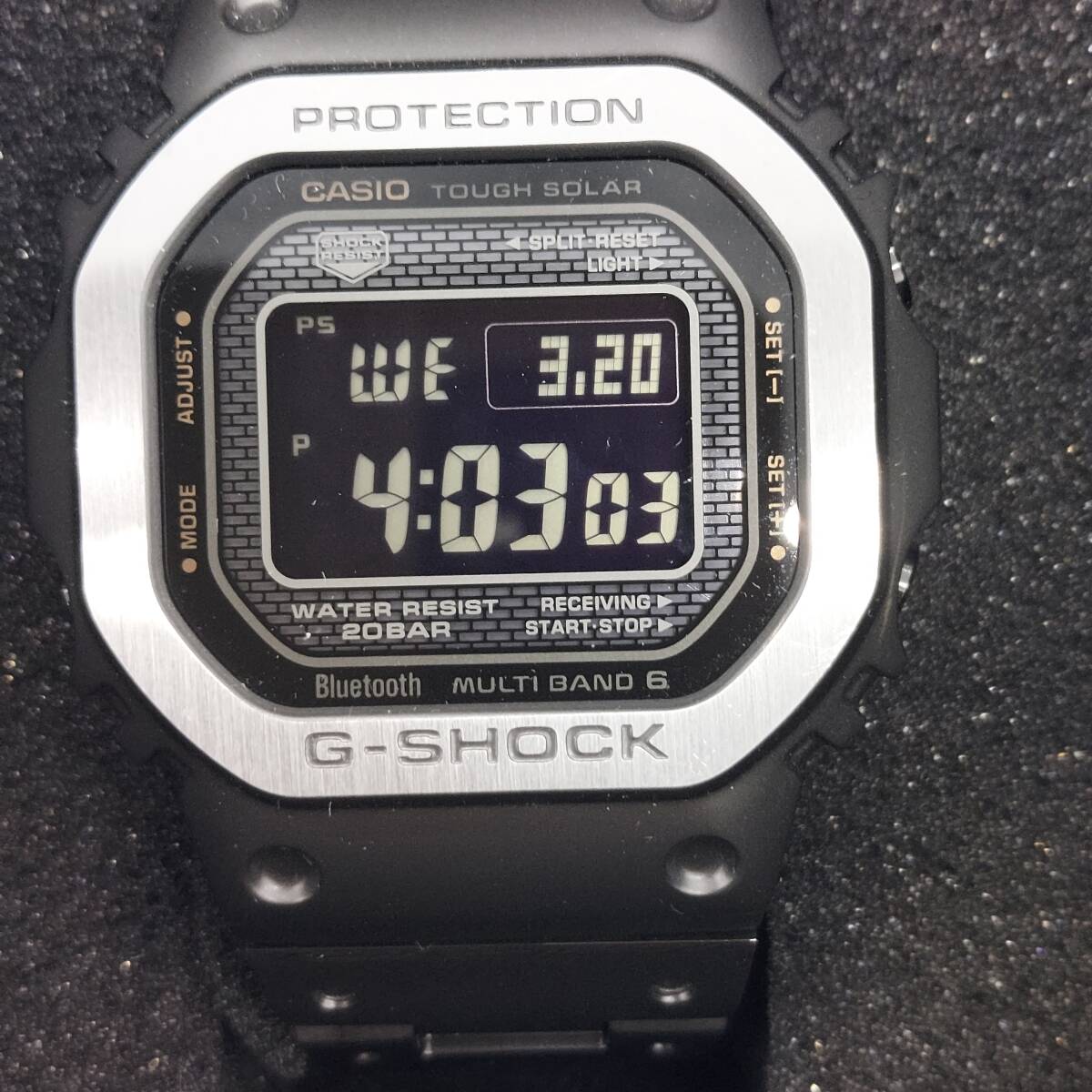 【美品/稼働品】CASIO G-SHOCK 3459 GMW-B5000 デジタル 電波ソーラー フルメタル／ステンレススチール 20BAR メンズ腕時計 (5777)の画像2