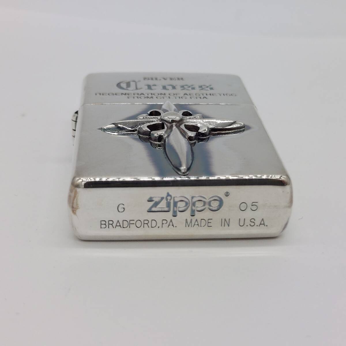 【未使用】1000円～ZIPPO/ジッポー SILVER Cross LIMITED EDITION №0606 ケース付 (5710)_画像7