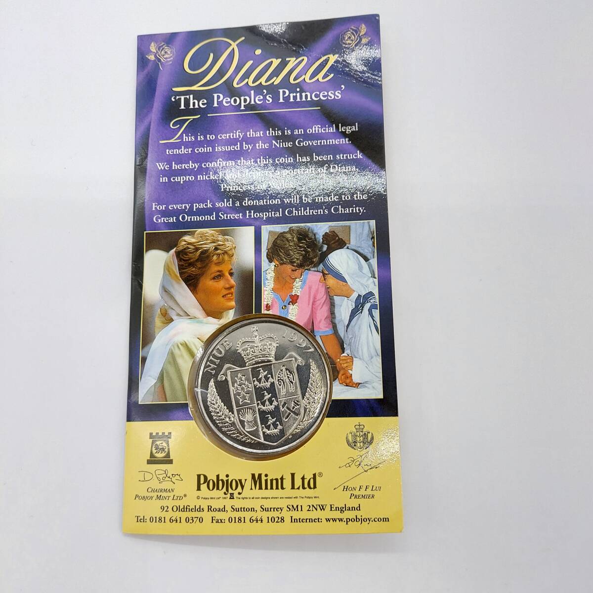 【美品】ダイアナ妃 メモリアルコイン 1＄ 外貨 硬貨 コイン 貨幣 メダル 素材不明 (5826)の画像2