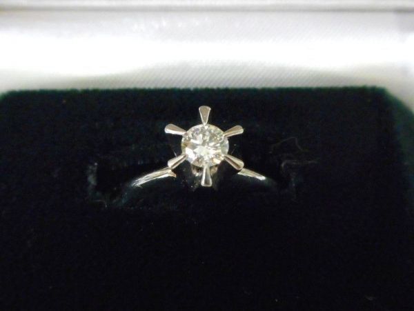 Pt900 立て爪 リング ダイヤモンド ０．２１ｃｔ １０号 Planet Diamond CITIZEN_画像3