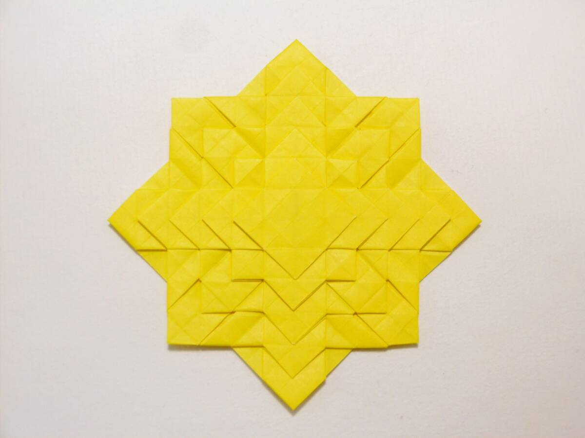 モザイク テッセレーション 折り紙 A-6 黄色 Mosaic Tessellation Origami ハンドメイドの画像4