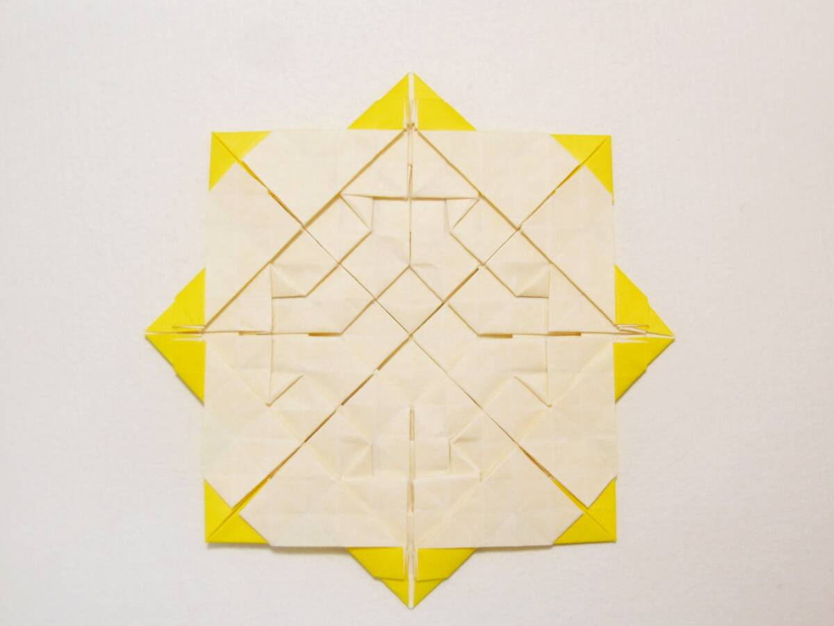 モザイク テッセレーション 折り紙 A-6 黄色 Mosaic Tessellation Origami ハンドメイドの画像6