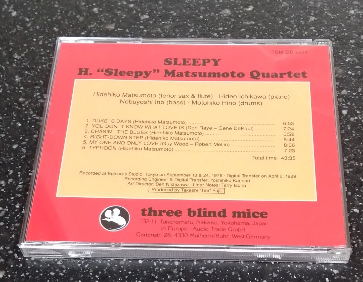 西独盤 松本英彦/スリーピー TBM CD 2574 WEST GERMANY刻印 sleepy three blind mice_画像2