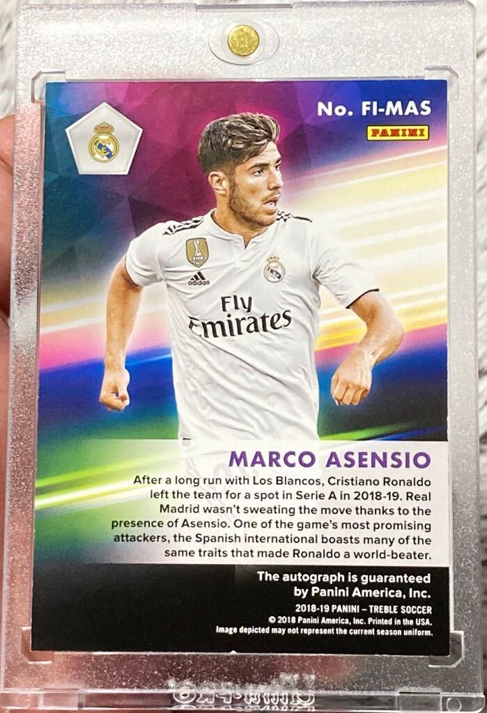 【199枚 限定】 Marco Asensio 2018-19 PANINI マルコ・アセンシオ soccer auto card サッカー 直書 サイン カード Real Madrid, PSG_画像2