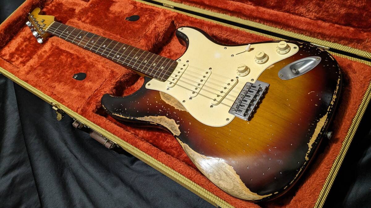 リアトーン搭載Select Capacitor BeldenWier Custom Relic Old 3tone Sunburst Stratocaster_画像1