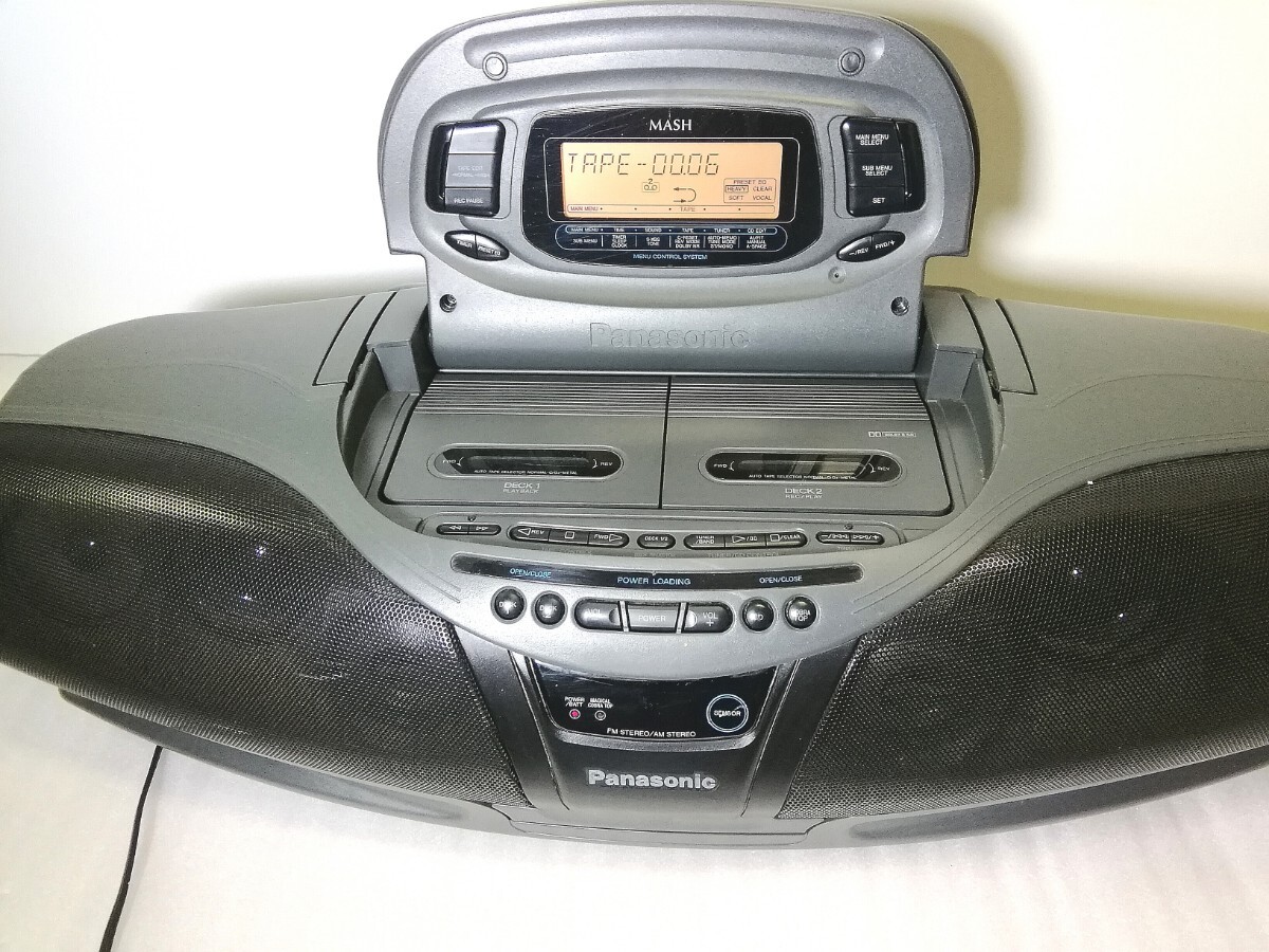 Panasonic パナソニック RX-DT75  CDラジカセ バブルラジカセ コブラトップ  CD/カセット/ラジオ 93年製 【ジャンク】の画像5