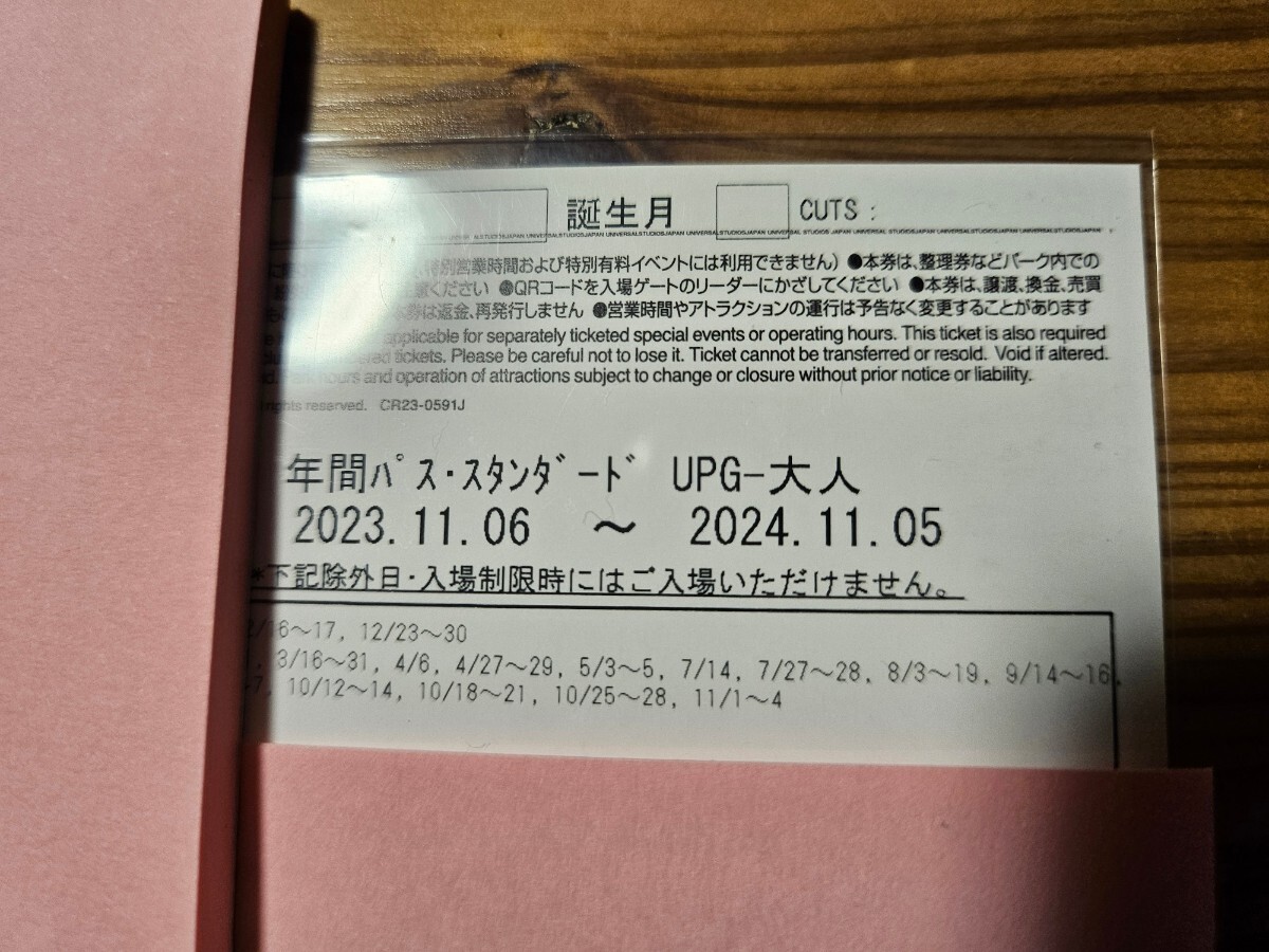 USJ ユニバーサルスタジオジャパン 年間パスチケット 大人_画像2